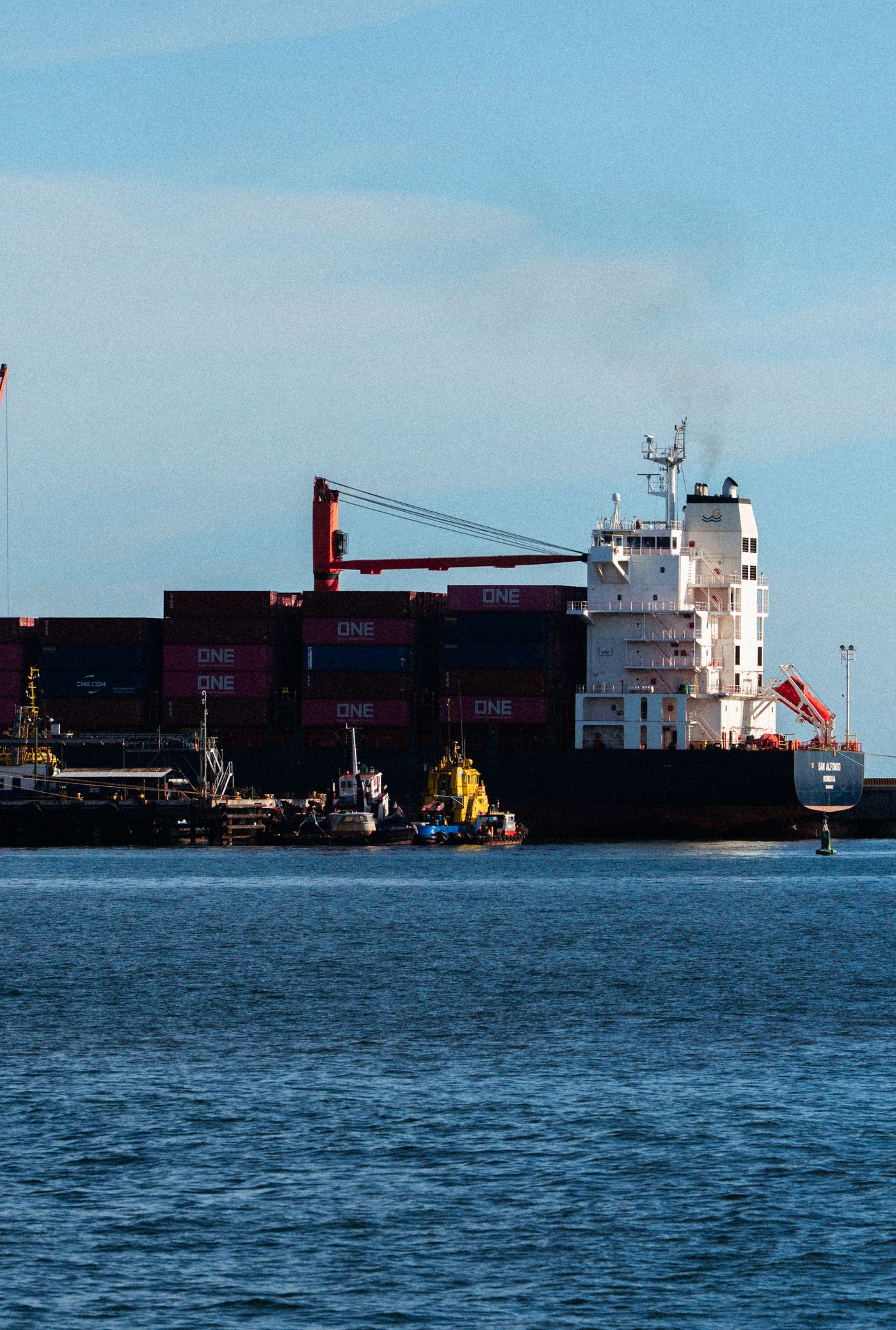 Container ship at Indian sea port